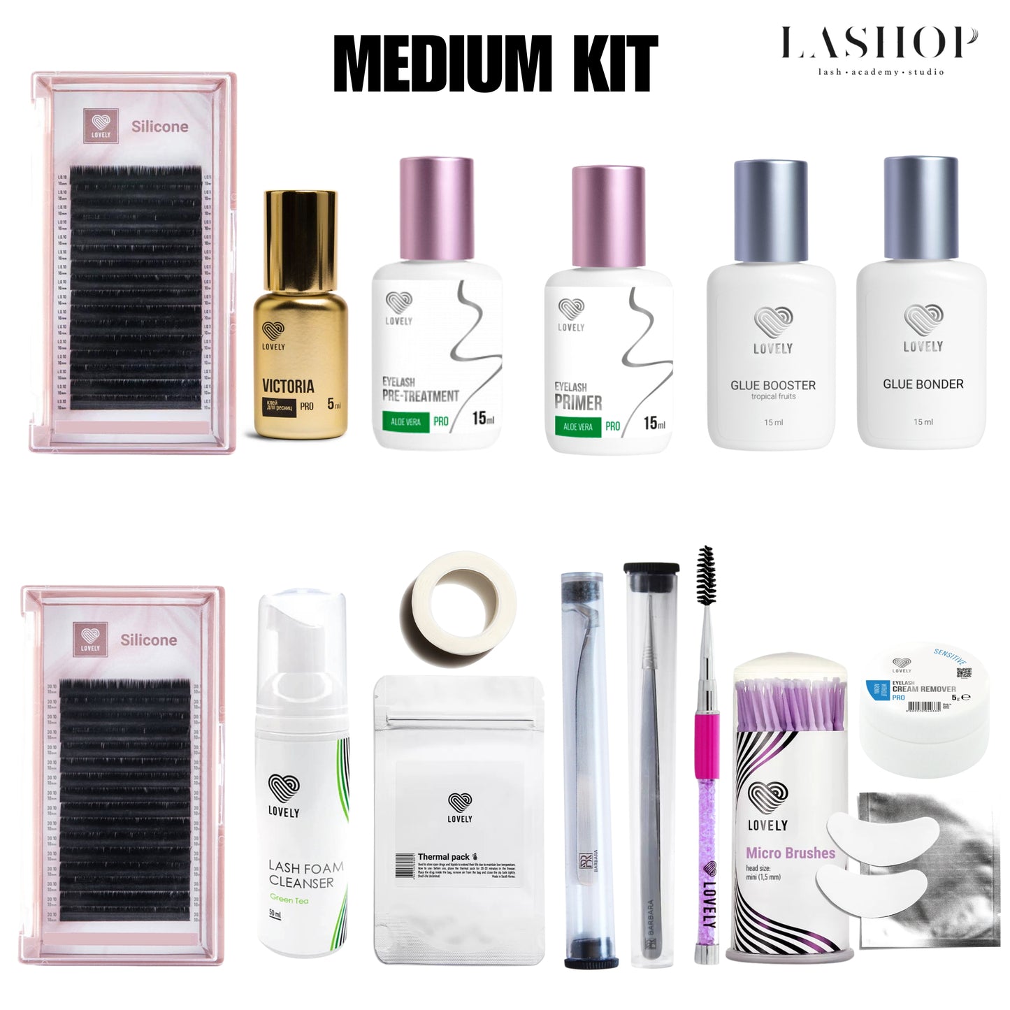 Medium Kit për qerpikët extensions