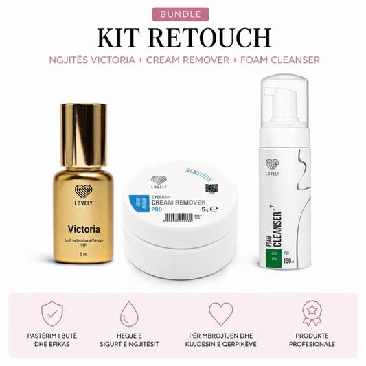 Kit Retouch — Ngjitës Victoria + Cream Remover + Foam Cleanser, bundle Lovely me ulje